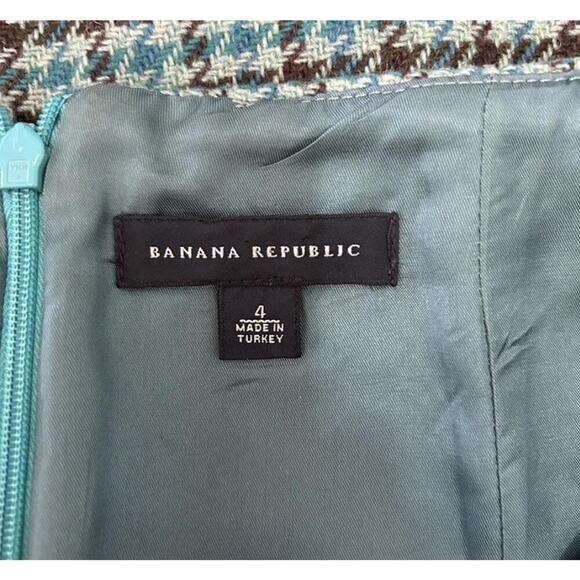 Vintage Wool Blend The Limited Blue Brown Plaid Lined Short Skirt Sz 4 30” Waist - Picture 5 of 7